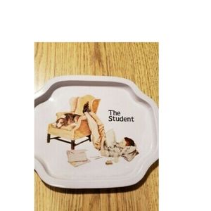 Norman Rockwell The Student Small Tray Vintage